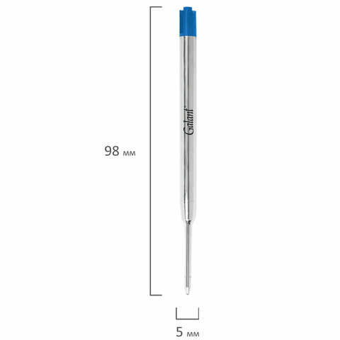 Стержень шариковый тип PARKER, СИНИЙ, пишущий узел 1 мм, металл, 98 мм, блистер, Стержень шариковый тип PARKER, СИНИЙ, пишущий узел 1 мм, металл, 98 мм, блистер,