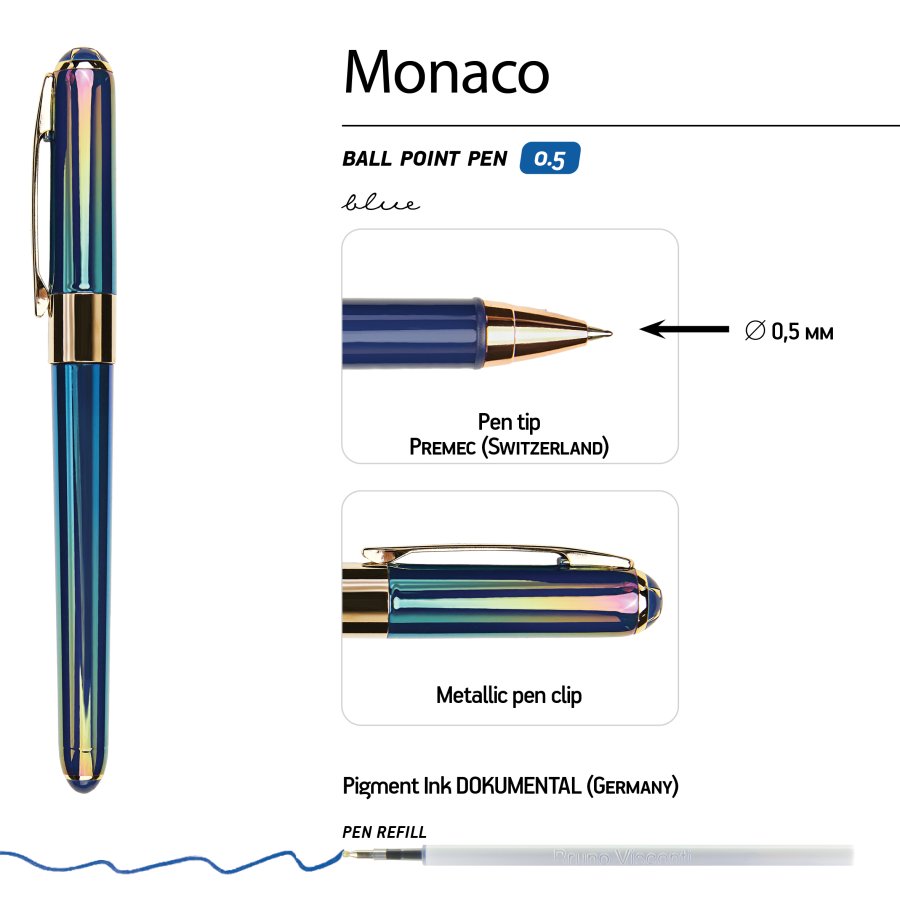 РУЧКА "MONACO. PEARL" ШАРИКОВАЯ 0.5 ММ, СИНЯЯ (темно-синий корпус ) РУЧКА "MONACO. PEARL" ШАРИКОВАЯ 0.5 ММ, СИНЯЯ (темно-синий корпус )