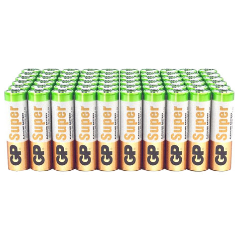 Батарейки GP Super, AA (LR6, 15А), алкалиновые, КОМПЛЕКТ 60 шт., 15A-2CRVS60