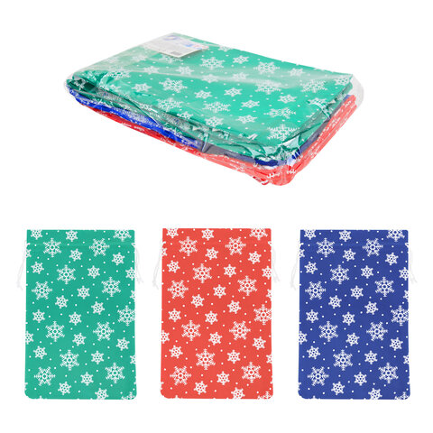 Подарочный мешок (1 шт.) новогодний, 30х20 см, "Snowflakes", нетканый Подарочный мешок (1 шт.) новогодний, 30х20 см, "Snowflakes", нетканый