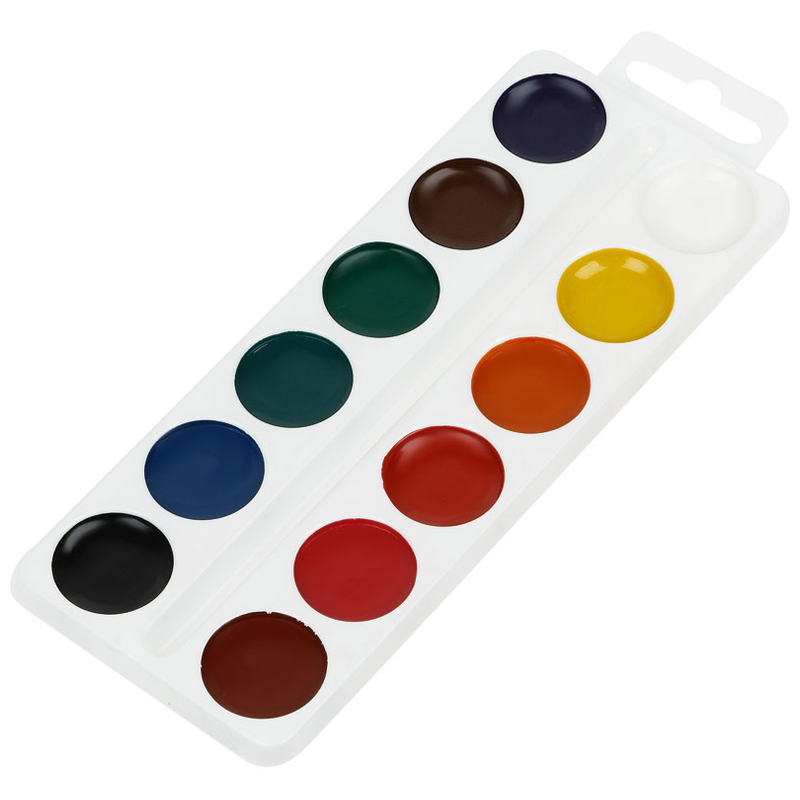 Акварель Мульти-Пульти "Енот в сказке", медовая, 12 цветов, без кисти,