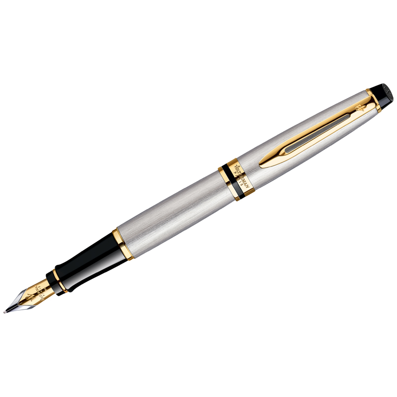 Ручка перьевая Waterman "Expert Stainless Steel GT", синий, 0,8мм, Ручка перьевая Waterman "Expert Stainless Steel GT", синий, 0,8мм,