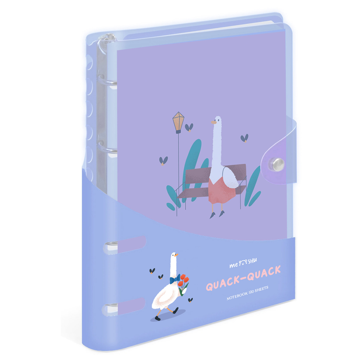 Тетрадь на кольцах 120л., А5, клетка MESHU "Quack-Quack", с Тетрадь на кольцах 120л., А5, клетка MESHU "Quack-Quack", с