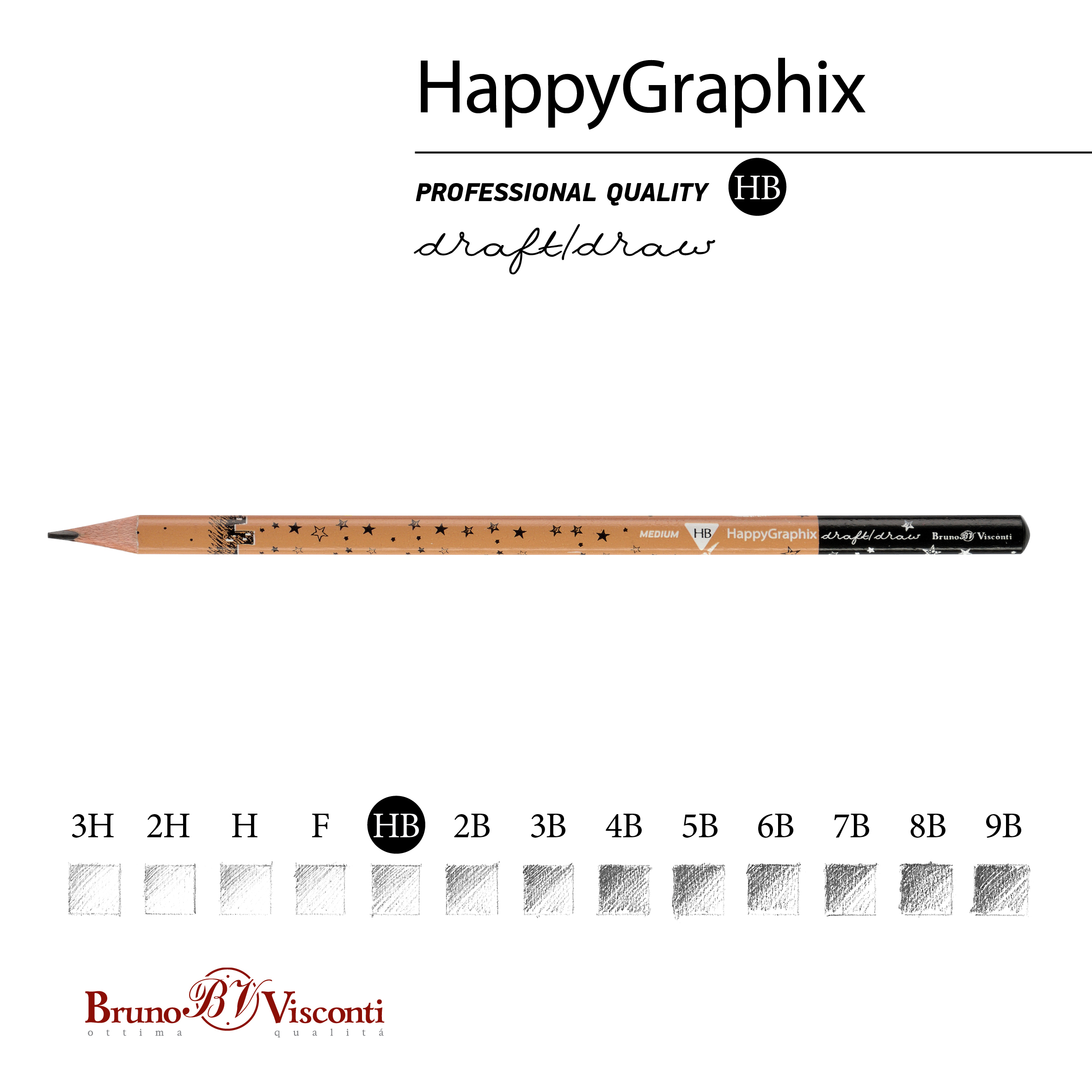 КАРАНДАШ ЧЕРНОГРАФИТОВЫЙ "HappyGraphix" РОМАНТИКА КРАФТ НВ