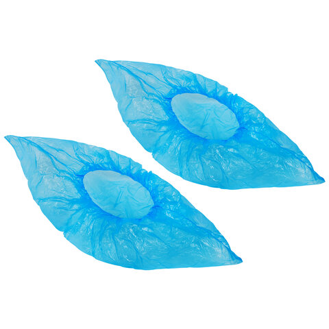 Бахилы MERIDIAN ОСОБО ПРОЧНЫЕ, 6 грамм, синие, КОМПЛЕКТ 100 штук (50 пар), 40х15