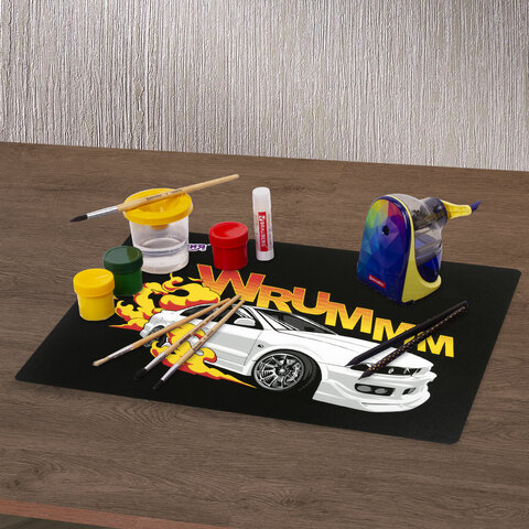 Настольное покрытие ЮНЛАНДИЯ, А4+, пластик, 33x23 см, "Wrum", 272372 Настольное покрытие ЮНЛАНДИЯ, А4+, пластик, 33x23 см, "Wrum", 272372