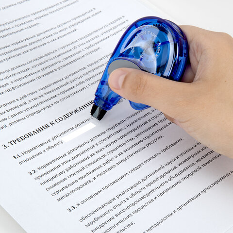 Корректирующая лента BRAUBERG "Bomb", 5 мм х 8 м, корпус темно-синий с Корректирующая лента BRAUBERG "Bomb", 5 мм х 8 м, корпус темно-синий с