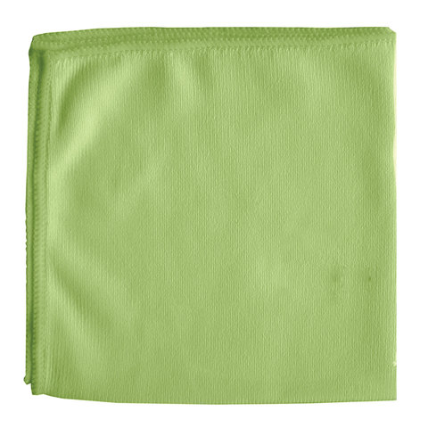 Салфетка для стекол и зеркал, гладкая микрофибра, 30х30 см, зеленая, ЛАЙМА,