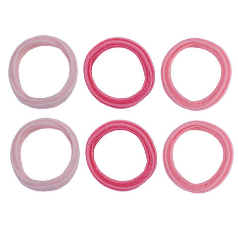 Резинки для волос НАБОР 6 шт., мягкие, большие, оттенки розового, MONTE VITA Резинки для волос НАБОР 6 шт., мягкие, большие, оттенки розового, MONTE VITA