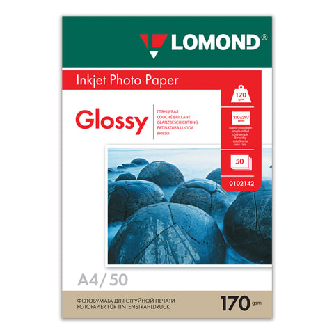 Фотобумага LOMOND для струйной печати, А4, 170 г/м2, 50 л., односторонняя Фотобумага LOMOND для струйной печати, А4, 170 г/м2, 50 л., односторонняя