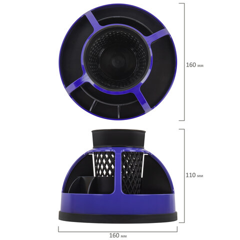 Подставка-органайзер STAFF "Attraction", 9 отделений, вращающаяся,