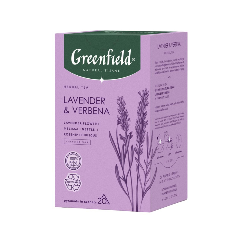 Чай Greenfield Natural Tisane Lavender & Verbena травяной, 20пак 1755-08 Чай Greenfield Natural Tisane Lavender & Verbena травяной, 20пак 1755-08