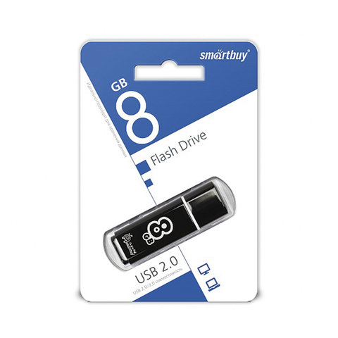 Флэш-диск 8 GB, SMARTBUY Glossy, USB 2.0, черный, SB8GBGS-K Флэш-диск 8 GB, SMARTBUY Glossy, USB 2.0, черный, SB8GBGS-K