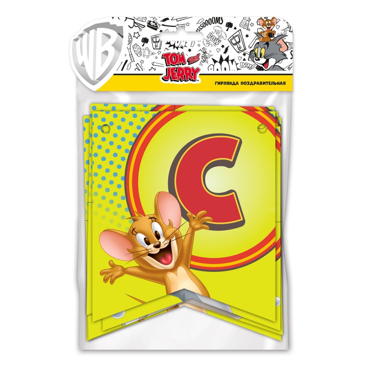 Tom&Jerry. Гирлянда поздравительная "С Днем рождения!" Tom&Jerry. Гирлянда поздравительная "С Днем рождения!"