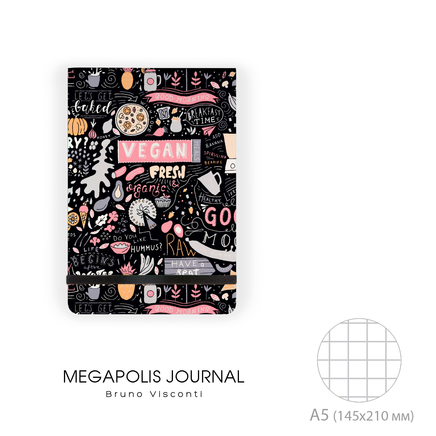 "MEGAPOLIS JOURNAL" А5, 100 Л. ВЕРТИКАЛЬНЫЙ НА РЕЗИНКЕ "VEGAN. "MEGAPOLIS JOURNAL" А5, 100 Л. ВЕРТИКАЛЬНЫЙ НА РЕЗИНКЕ "VEGAN.