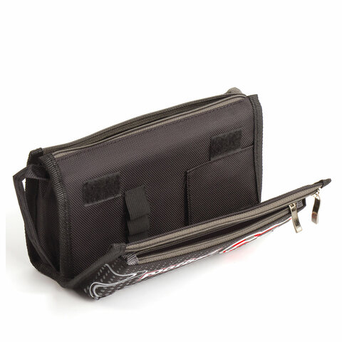 Пенал ЮНЛАНДИЯ для мальчиков, 3 отделения, мягкий, "Футбол", черный, Пенал ЮНЛАНДИЯ для мальчиков, 3 отделения, мягкий, "Футбол", черный,