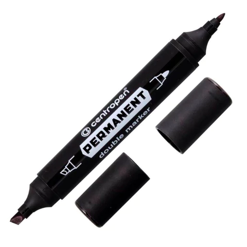Маркер перманентный двусторонний CENTROPEN 1666, ЧЕРНЫЙ, круглый/скошенный, Маркер перманентный двусторонний CENTROPEN 1666, ЧЕРНЫЙ, круглый/скошенный,