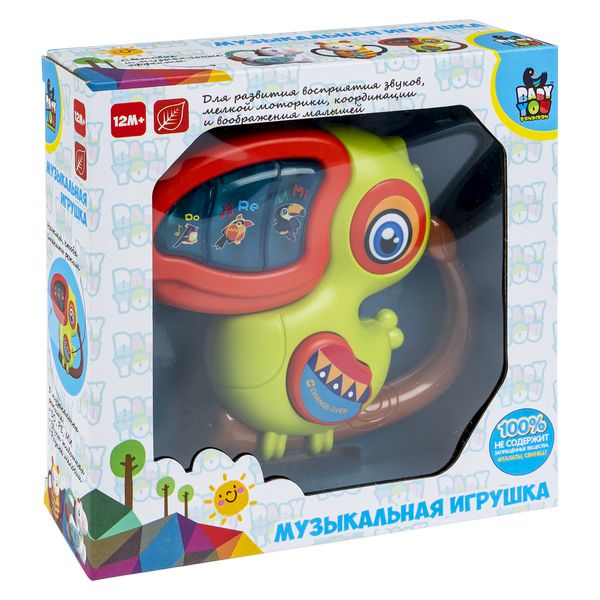 Игрушка музыкальная "ТУКАН" со светом, на батарейках, ноты, звуки Игрушка музыкальная "ТУКАН" со светом, на батарейках, ноты, звуки