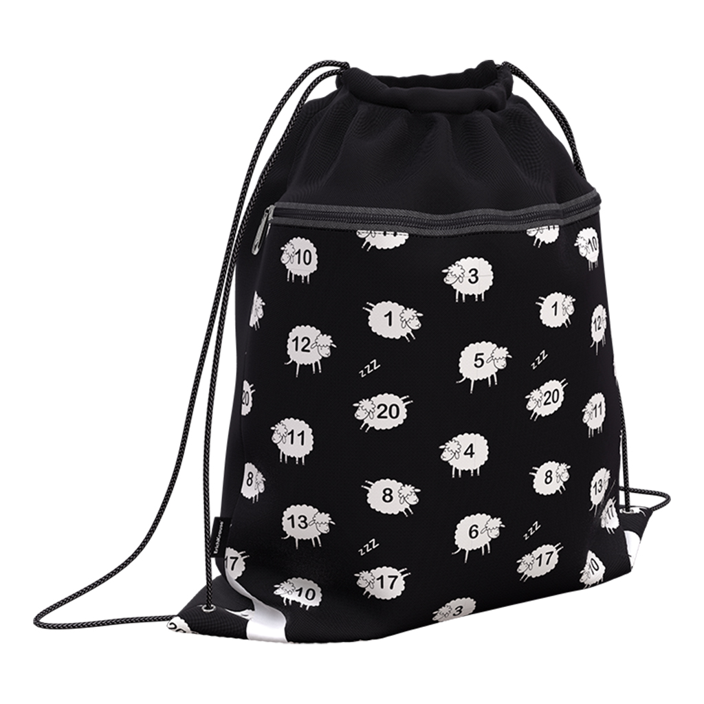 Мешок для обуви ErichKrause с карманом на молнии 500х410мм Sheeps Мешок для обуви ErichKrause с карманом на молнии 500х410мм Sheeps