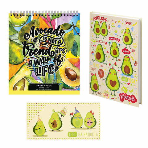 Набор канцелярии подарочный BRAUBERG "AVOCADO", 18 наименований, 43 Набор канцелярии подарочный BRAUBERG "AVOCADO", 18 наименований, 43