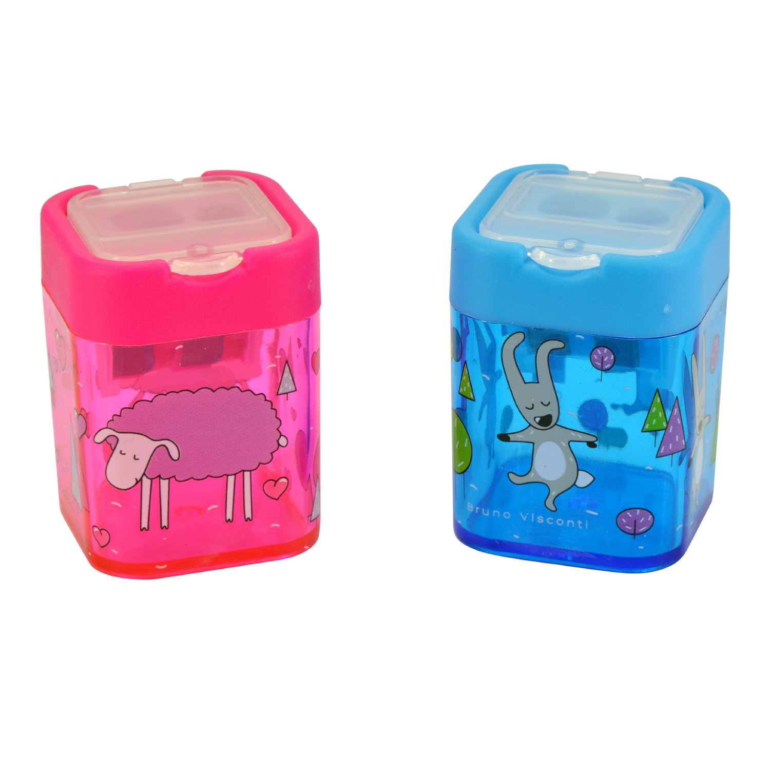 ТОЧИЛКА КВАДРАТНАЯ С КОНТЕЙНЕРОМ, 2 ОТВЕРСТИЯ "HAPPYSHARP" (2 цвета) ТОЧИЛКА КВАДРАТНАЯ С КОНТЕЙНЕРОМ, 2 ОТВЕРСТИЯ "HAPPYSHARP" (2 цвета)