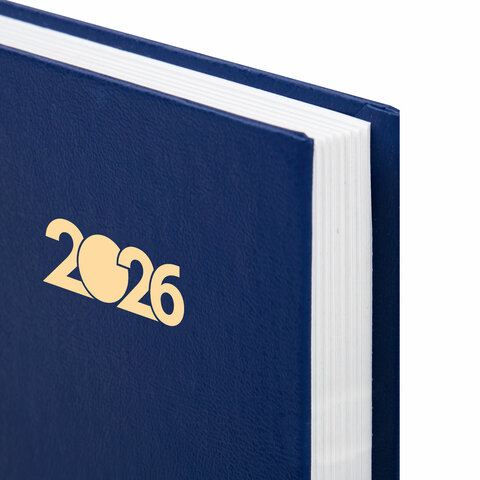 Ежедневник датированный 2026 145х215 мм, А5, STAFF, обложка бумвинил, синий, Ежедневник датированный 2026 145х215 мм, А5, STAFF, обложка бумвинил, синий,