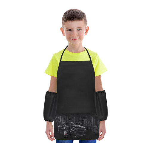 Фартук с нарукавниками для уроков труда BRAUBERG, 3 кармана, 46x54 см,