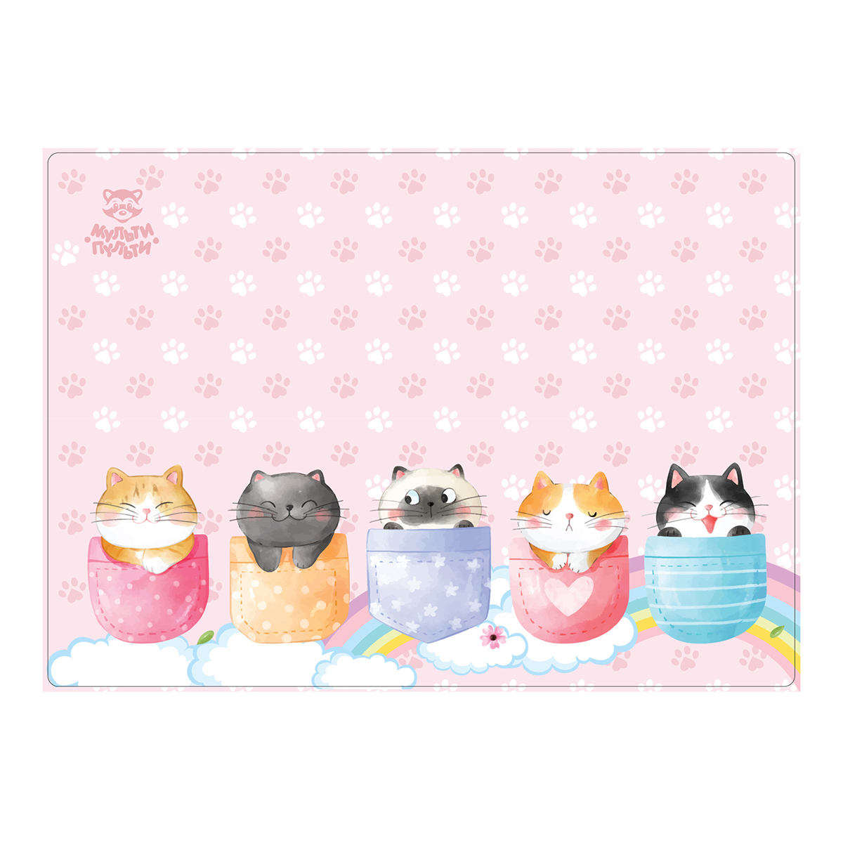Клеенка для уроков труда Мульти-Пульти "Котики", 50*70см, ПВХ Клеенка для уроков труда Мульти-Пульти "Котики", 50*70см, ПВХ