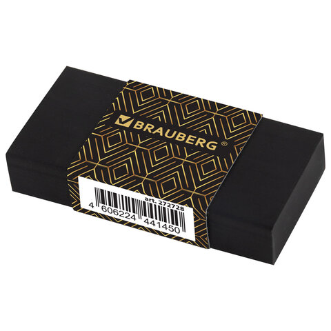 Ластик BRAUBERG "GOLDEN BLACK", 50х24х10 мм, прямоугольный, картонный