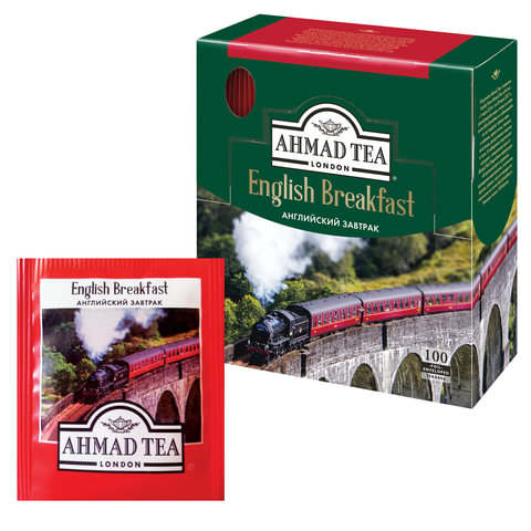 Чай AHMAD (Ахмад) "English Breakfast", черный, 100 пакетиков по 2 г, Чай AHMAD (Ахмад) "English Breakfast", черный, 100 пакетиков по 2 г,