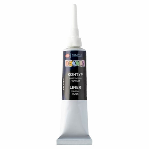 Контур акриловый универсальный "Декола", туба 18 мл, черный, 13603810 Контур акриловый универсальный "Декола", туба 18 мл, черный, 13603810