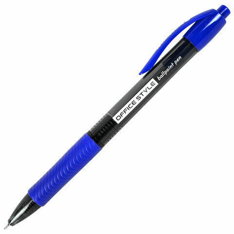 Ручка шариковая автоматическая с грипом BRAUBERG OFFICE STYLE, СИНЯЯ, игольчатый Ручка шариковая автоматическая с грипом BRAUBERG OFFICE STYLE, СИНЯЯ, игольчатый