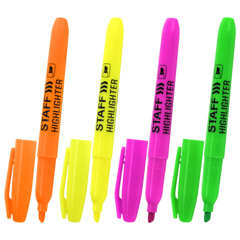 Набор текстовыделителей STAFF 4 шт., АССОРТИ, линия 1-3 мм, 151244 Набор текстовыделителей STAFF 4 шт., АССОРТИ, линия 1-3 мм, 151244