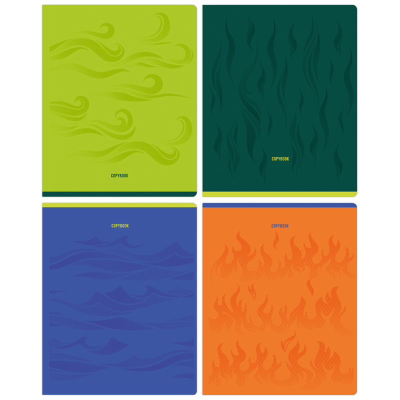 Тетрадь 80л., А5, клетка BG "Monocolor. Стихии", выборочный лак Тетрадь 80л., А5, клетка BG "Monocolor. Стихии", выборочный лак