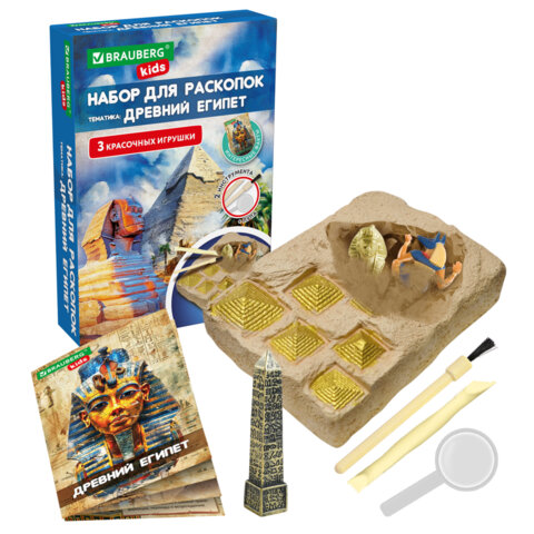 Набор для раскопок "Мир" 16х23 см, инструменты, 6 видов ассорти,