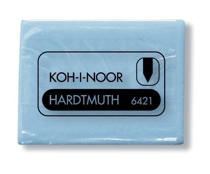 Ластик KOH-I-NOOR 6421/18 каучук 47x36x10 мм голуб. прямоуг. инд.уп. клячка: Ластик KOH-I-NOOR 6421/18 каучук 47x36x10 мм голуб. прямоуг. инд.уп. клячка: