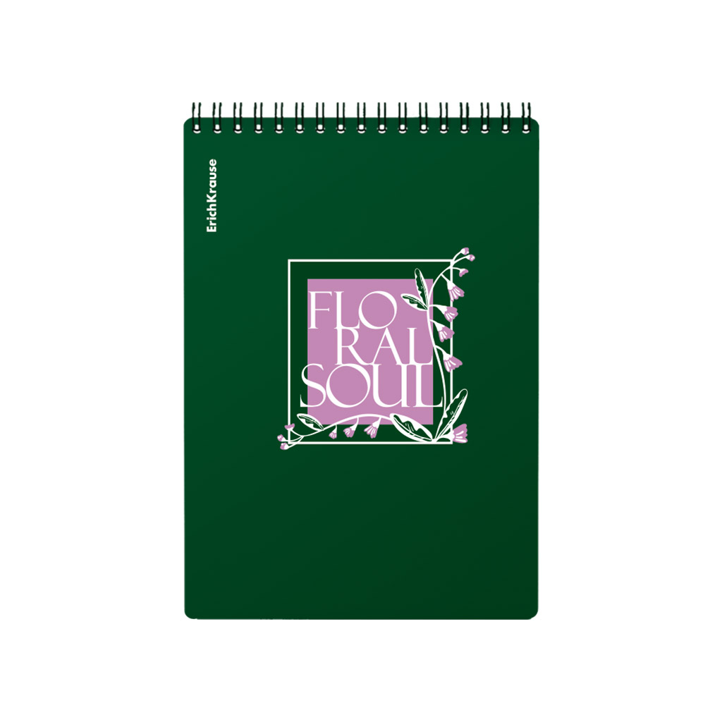 Блокнот с пластиковой обложкой на спирали ErichKrause Floral Soul, А5, 80 Блокнот с пластиковой обложкой на спирали ErichKrause Floral Soul, А5, 80