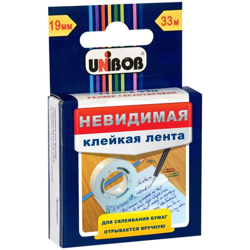 Клейкая лента 19мм*33м, Unibob, невидимая, матовая, картонная упаковка, Клейкая лента 19мм*33м, Unibob, невидимая, матовая, картонная упаковка,