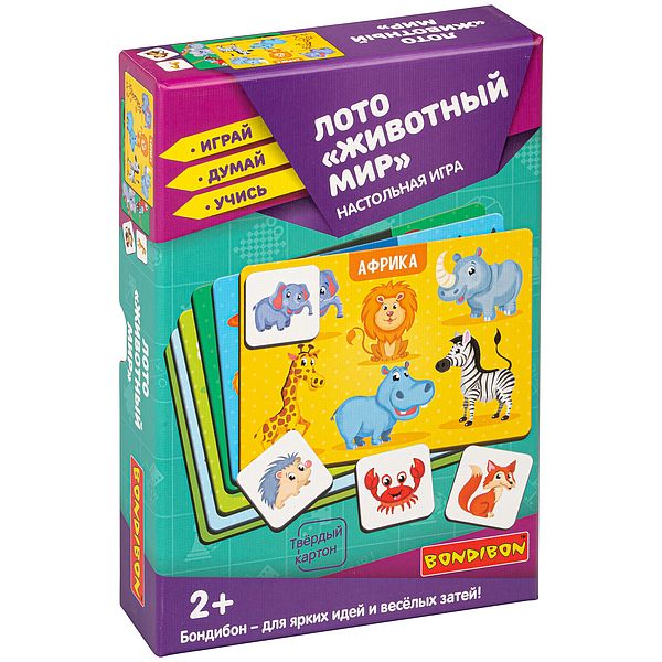 Настольная игра ЛОТО "ЖИВОТНЫЙ МИР" Играй Думай Учись Bondibon Настольная игра ЛОТО "ЖИВОТНЫЙ МИР" Играй Думай Учись Bondibon