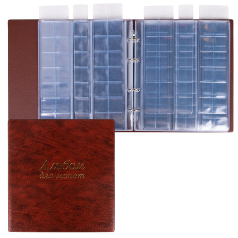 Альбом нумизматика для 380 монет (диаметр до 38 мм) и купюр, 253х238 мм, Альбом нумизматика для 380 монет (диаметр до 38 мм) и купюр, 253х238 мм,