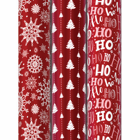 Бумага упаковочная новогодняя НАБОР 3 шт., "Red Collection", 70х100 Бумага упаковочная новогодняя НАБОР 3 шт., "Red Collection", 70х100