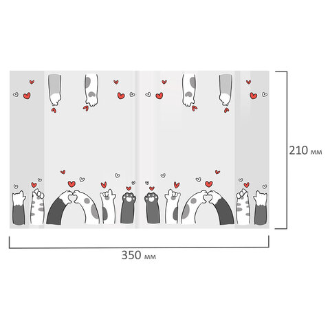 Обложки "PAWS" для тетрадей и дневников, КОМПЛЕКТ 10 шт., ПЛОТНЫЕ,