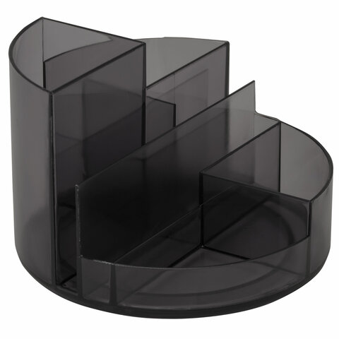 Подставка-органайзер BRAUBERG ROUND, 6 отделений, 130х130х90 мм, тонированная Подставка-органайзер BRAUBERG ROUND, 6 отделений, 130х130х90 мм, тонированная