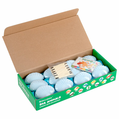 Набор для раскопок "Морские животные", 12 видов, карточки,