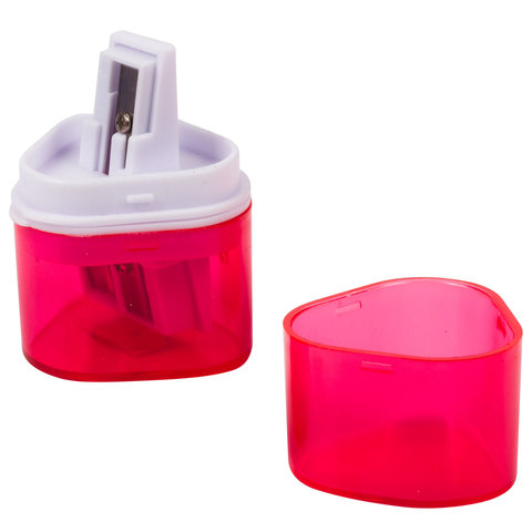 Точилка BRAUBERG "Case" с контейнером, пластиковая, треугольная, Точилка BRAUBERG "Case" с контейнером, пластиковая, треугольная,