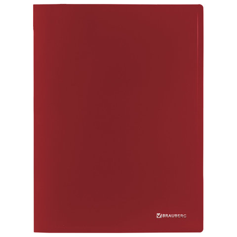 Папка с металлическим скоросшивателем BRAUBERG стандарт, красная, до 100 листов,