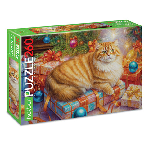 Пазл картонный НОВОГОДНИЙ 260 элементов АССОРТИ, 220х330 мм, HATBER
