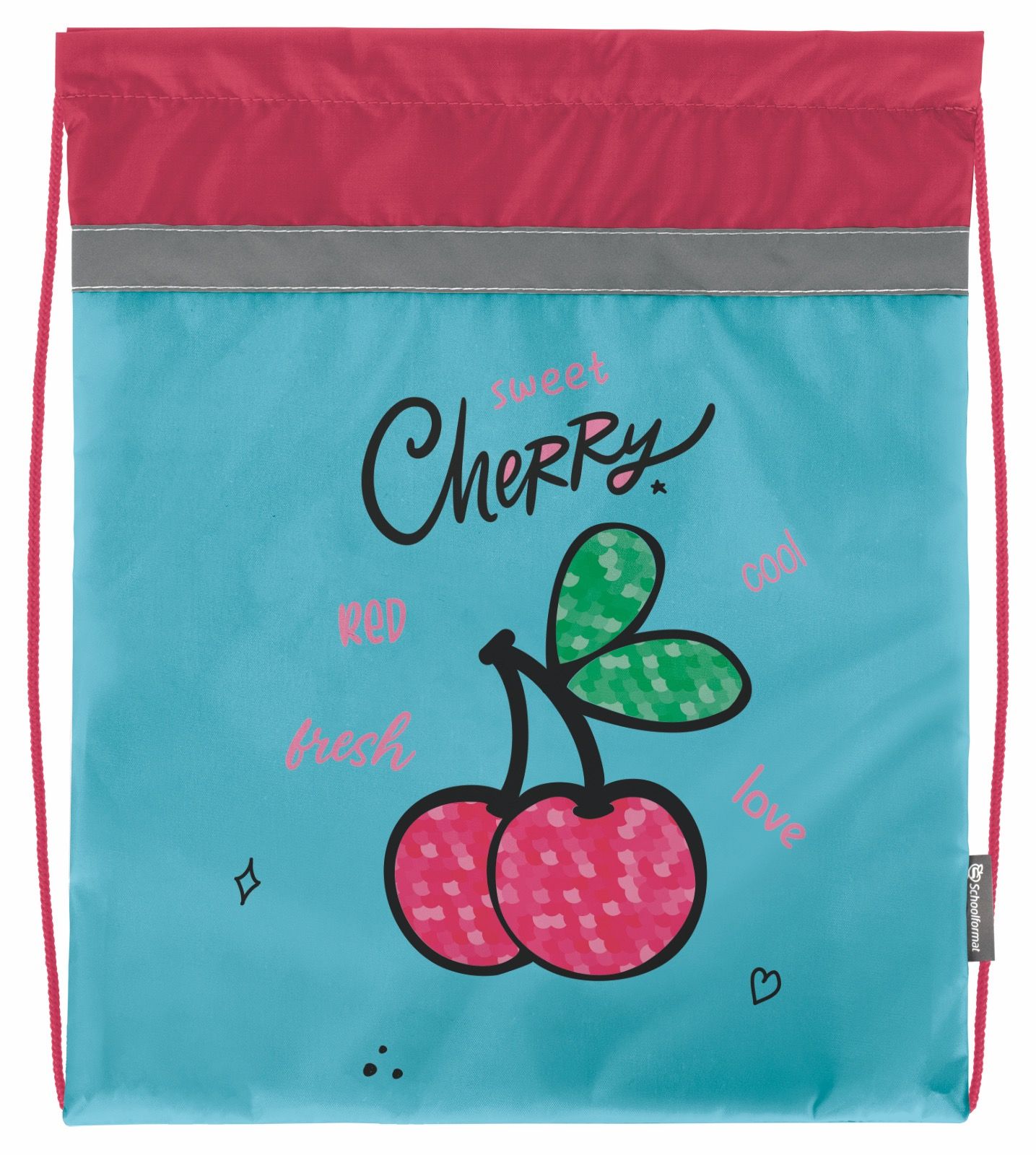 Мешок для обуви Schoolformat CHERRIES 49х41 см для девочек большой Мешок для обуви Schoolformat CHERRIES 49х41 см для девочек большой