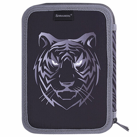 Пенал BRAUBERG, 3 отделения, полиэстер, 21х14 см, "Tiger", 271551 Пенал BRAUBERG, 3 отделения, полиэстер, 21х14 см, "Tiger", 271551