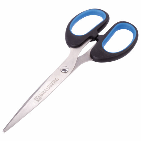 Ножницы BRAUBERG "Classic+", 160 мм, классической формы, резиновые Ножницы BRAUBERG "Classic+", 160 мм, классической формы, резиновые